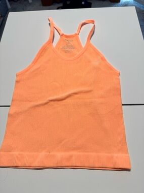 Peach Ribbed Racerback Tank Top - Unbranded